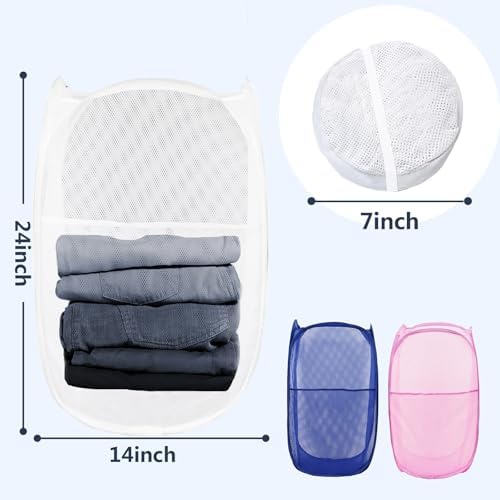Pop Up Laundry Hamper, Mesh Laundry Basket Collapsible, Foldable Hamper - Image 2