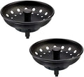 KONE Black Sink Basket Strainer Drain Stopper, 2 Pack Stainless Steel Matte by KONE