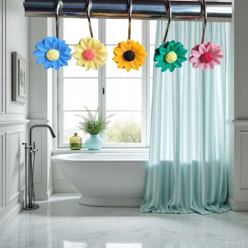 Two Fish Home Fashions Set of 12 Decorative Christmas Tree Resin Shower Curtain - Image 2