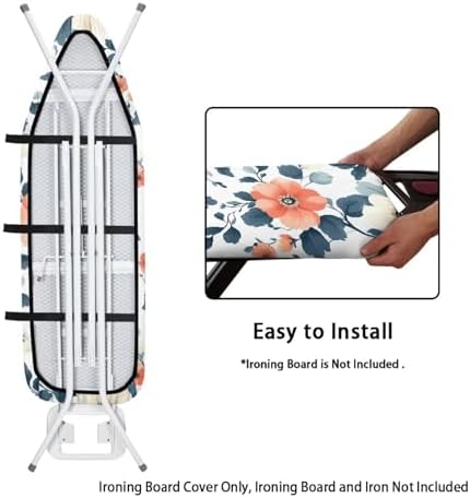 Retro Floral Pattern Ironing Board Covers Dustproof Ironing Board Cover and Pad - Image 4