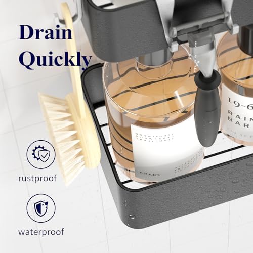 Kitsure Shower Caddy Adhesive, Stylish Shower Organizer, Dark Grey - Image 4