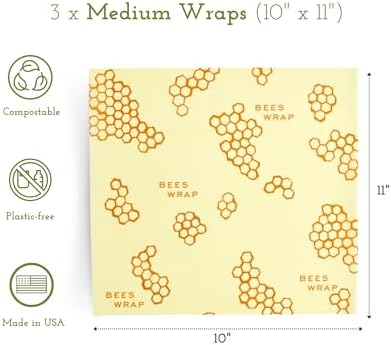 Bee's Wrap Beeswax Food Wraps, 3 Medium Pack - Image 2
