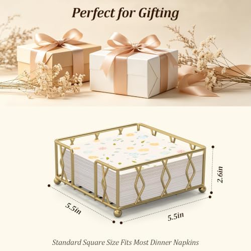 Small Metal Square Napkin Holder - Image 4