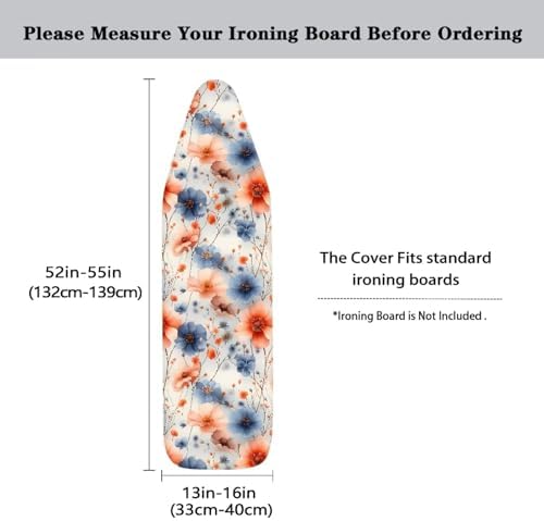 Flowers Ironing Board Cover, Watercolor Art Ironing Board Cover Adjustable - Image 5