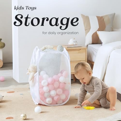 TECHMILLY Collapsible Mesh Pop Up Laundry Hamper - Image 6