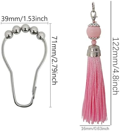 Boho Tassel Shower Curtain Hooks Set of 12 - Image 2