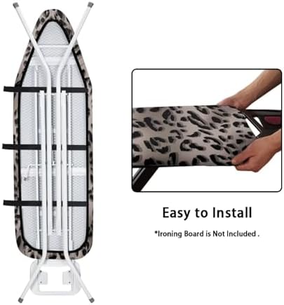 Black Leopard Print Ironing Board Pad and Cover Standard Ironing Board Cover - Image 4