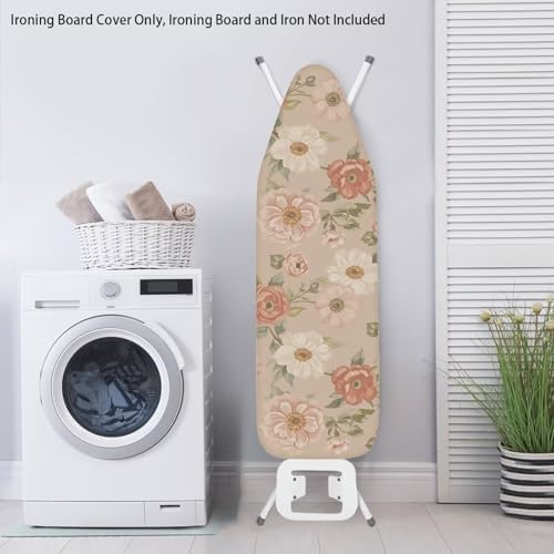 Floral Print Ironing Board Cover, Stretch Scorch Resistant Padding Elastic Edge - Image 3