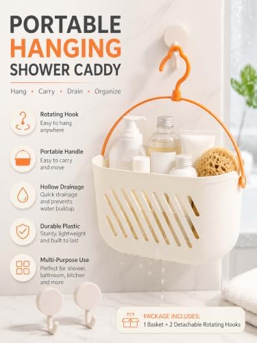Plastic Hanging Shower Caddy, 2026 New Portable Shower Caddy Hanging Shower - Image 2