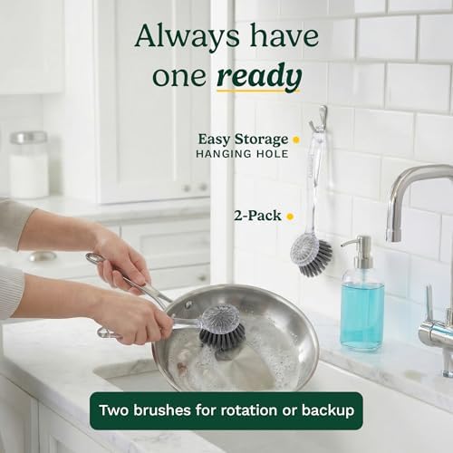 Cuisinart Dish Brush with Handle, 2 Pack, Firm Bristles - Image 6