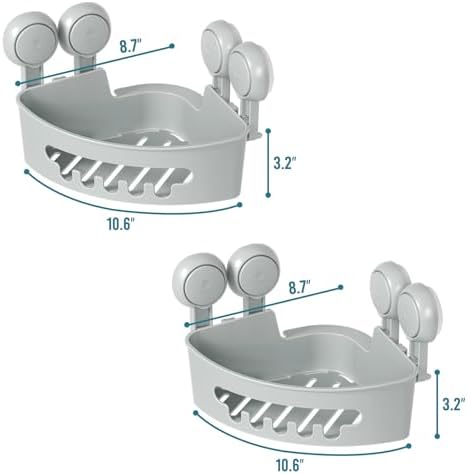 TAILI Corner Shower Caddy Suction Cup, Plastic Shower Shelf Suction - Image 5