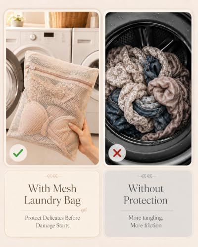 Mesh Laundry Bags for Delicates 4 Pack 4 Sizes – Pure Cotton Breathable - Image 5