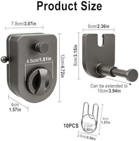 Retractable Clothesline Indoor Outdoor 13.7 Ft, Portable Heavy Duty Laundry - Image 2