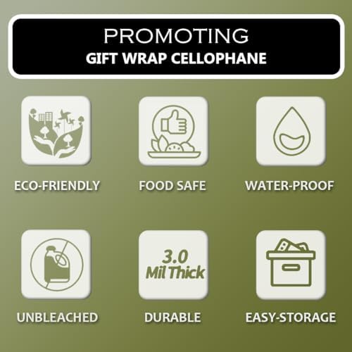 PerkHomy Clear Cellophane Wrap Roll 32" x 100' 3 Mil Thick Cellophane - Image 5