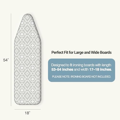 UniSimp Ironing Board Cover and Pad 18"x54" Extra Thick Natural Cotton Scorch & - Image 2