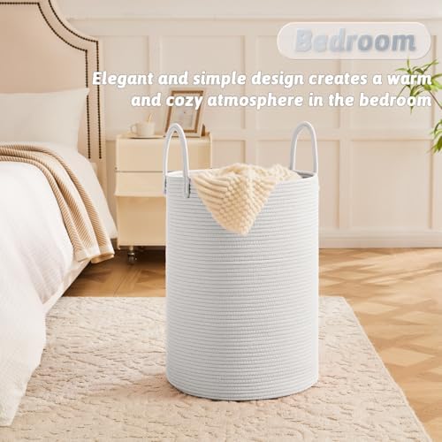 Artfeel Laundry Basket, Woven Cotton Rope Laundry Hamper, 40L - Image 3