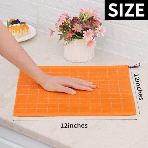 Homaxy 100% Cotton Terry Kitchen Dish Cloths, 8 Pack - Image 5