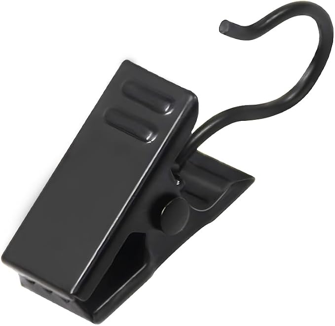Coideal Small Curtain Clips Hooks, 100 Pack Black Metal Patio Awning Light by Coideal