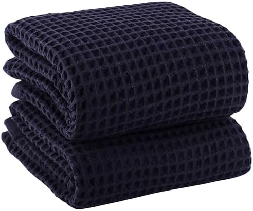 PÜSKÜL Natural 100% Turkish Cotton Waffle Bath Towels Set of 2, Extra-Large by P%C3%BCsk%C3%BClTextile