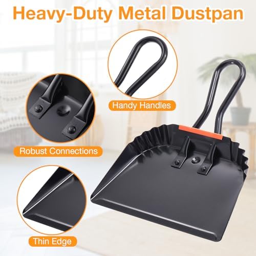 Mumufy 4 Pack 12" Heavy Duty Metal Dustpan - Image 3