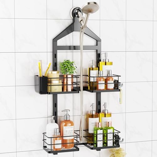 ODesign 2 Tier Shower Caddy for Handheld Shower Heads Anti-Swing Black by ODesign