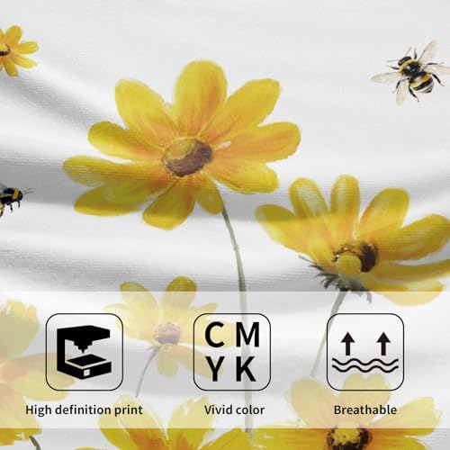 Yellow Wildflower Hand Towels Set of 2 Soft Absorbent Spring Summer Watercolor - Image 6