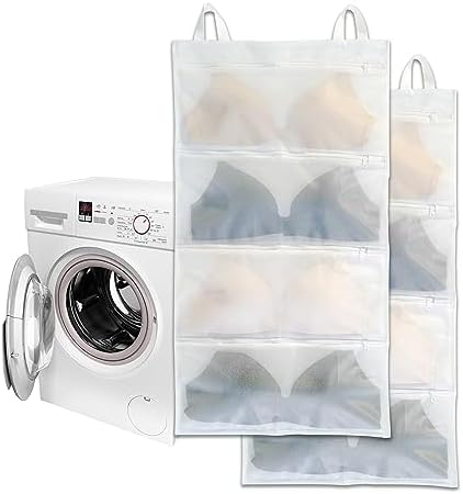 Bra bags for laundry, 2 Pack – Holds 8 D–F Cups, 4-in-1 Cleans, Stores & by Yisiziyo