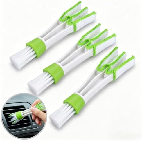 3 PCS Mini Duster for Car Air Vent, Soft-bristle Dual-ended Cleaning Brush by Unknown
