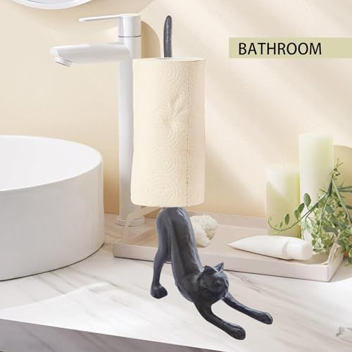 Cat Paper Towel Holder 17'' Cast Iron Paper Towel Holder Funny Toilet Paper - Image 6