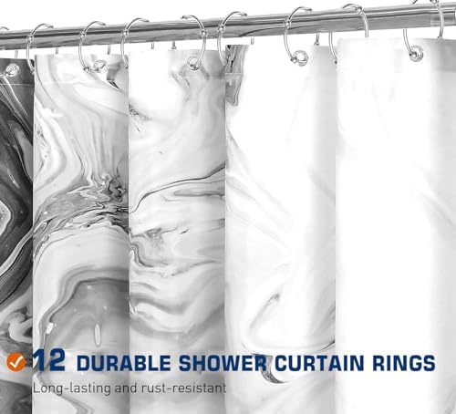 Shower Curtain Rings, 12 Pack Round Shower Curtain Hooks - Image 6