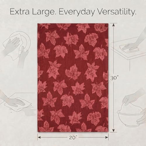 Urban Villa KitchenTowels Cotton DishTowels 20”x30” Harvest Leaf - Image 3