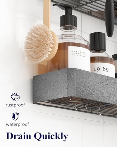 Kitsure Shower Caddy Adhesive, Shower Organizer, Dark Grey - Image 4