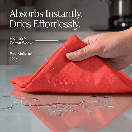 Urban Villa Kitchen Towels Cotton Dish Towels 20”x30” Red - Image 2