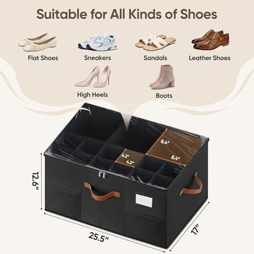 Shoe Organizer for Closet, Adjustable Storage Box Holds 24 Pairs - Image 2