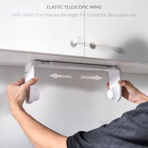 ONE Hand Tear Paper Towel Holder Under Cabinet/Wall - Image 4