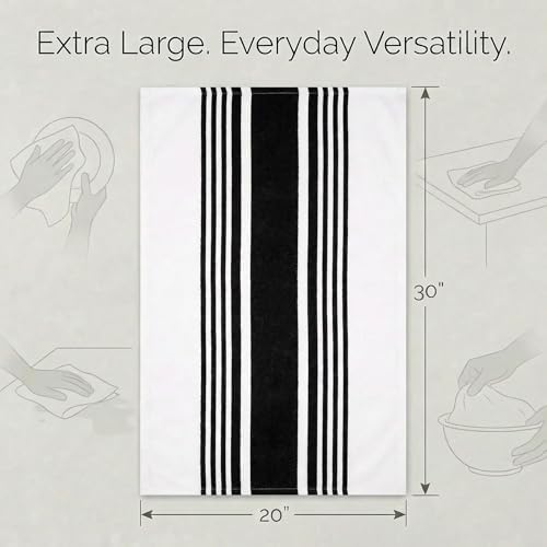 Urban Villa Kitchen Towels Cotton Dish Towels 20”x30” Black - Image 3
