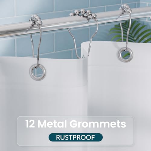 Titanker White Shower Curtain Liner, 72x65 PEVA Shower Liner Inside Shower - Image 5