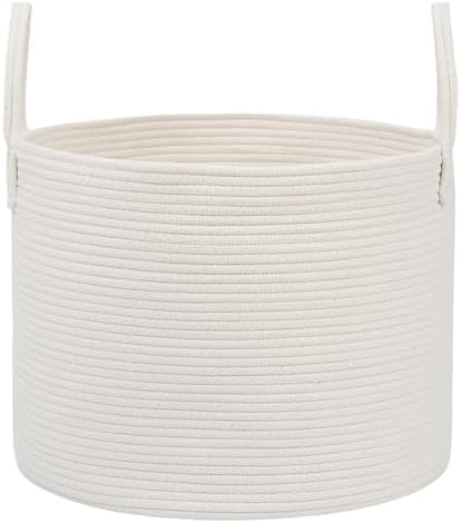 JMvicyroam 65L Extra Large Machine Washable Cotton Rope Blanket Basket by JMvicyroam