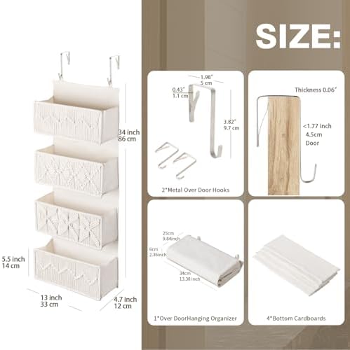 janebeauties Over the Door Organizer Macrame Boho Nursery Storage - Image 4