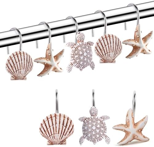 Decorative Shower Curtain Hooks by GIFZAA