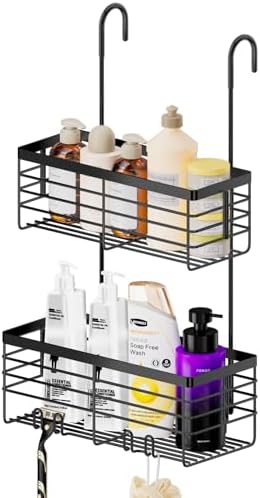 SHANSHUI Shower Hanging Caddy, Double Bathroom Showers Organizer Basket by SHANSHUI