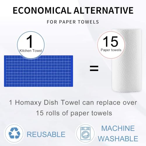 Homaxy 100% Cotton Terry Kitchen Towels, 12 Pack - Image 7