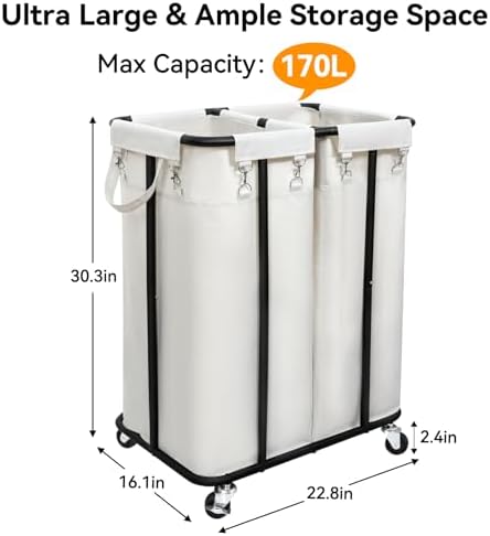WOWLIVE Double Laundry Hamper - Image 4
