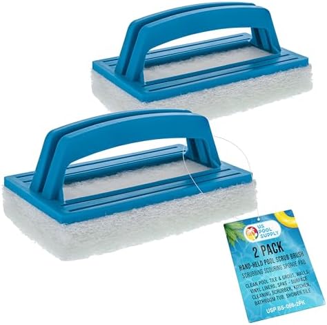 U.S. Pool Supply Hand-Held Pool Scrub Brush Pad 2 Pack, Scrubbing Scouring by USPoolSupply