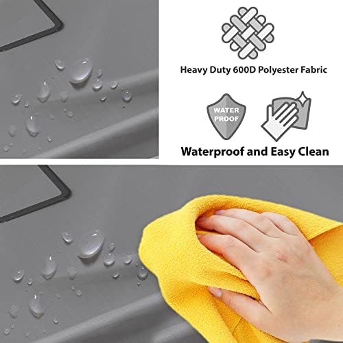 Simple Houseware Heavy Duty 3-Bag Laundry Sorter Rolling Cart, Dark Grey - Image 3
