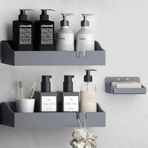 Acrylic Shower Caddy Bathroom Organizer, Rustproof Shower Shelves by YAWSOUP