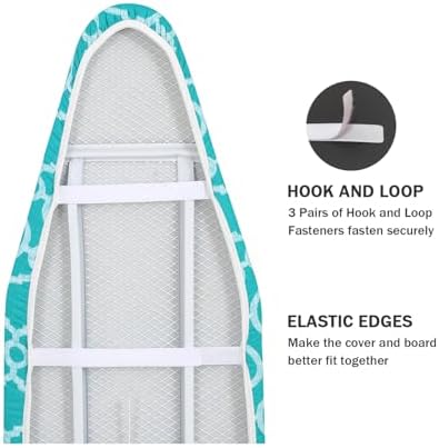 Ironing Board Cover and Pad Standard Size 15" x 54", 3 Pairs of Hook and Loop - Image 4