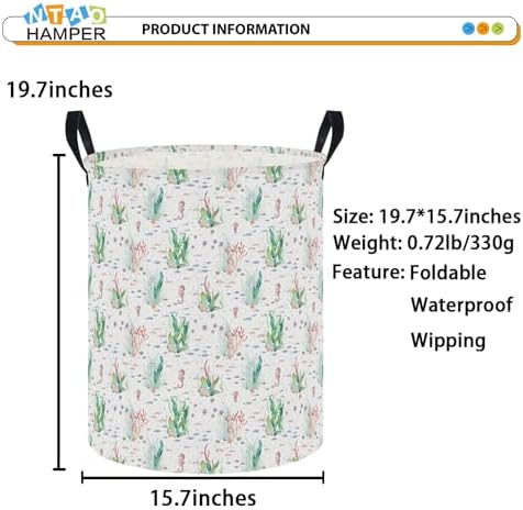 NTAOHAMPER Underwater World Large Laundry Hamper, Laundry Basket, Baby Nursery - Image 2