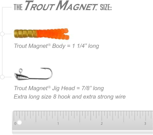 Trout Magnet 82-Piece Neon Fishing Gear Kit, Includes 70 Grub Bodies Trout Bait - Image 6