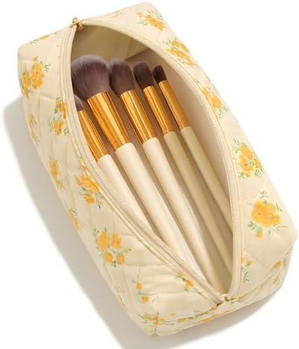 Large Pencil Case, Quilted Cotton Pencil Pouch, Cute Floral Pen Bag - Image 2